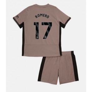 Tottenham Hotspur Cristian Romero #17 Koszulka Trzecich Dziecięca 2023-24 Krótki Rękaw (+ Krótkie spodenki)